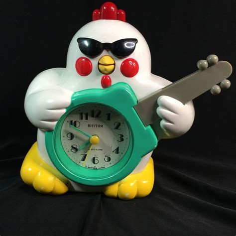 rock and roll chicken alarm clock|hey baby wake up clock.